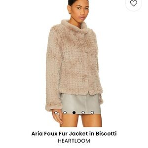 Heartloom Faux Fur Jacket in Biscotti